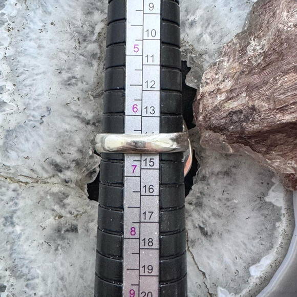 Sterling Southwestern Style Teardrop Moroccan Seam Agate Ring S 6.5 For Women - Picture 10 of 10